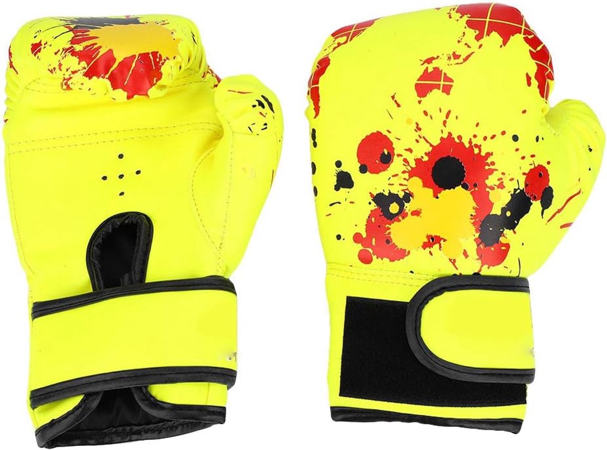 SnelShoppen - ANGGREK Bokshandschoenen Kinderen 2-11 Jaar PU Leer Ademend Slagvast Makkelijk Aan/Uit Grappling Training Handschoenen