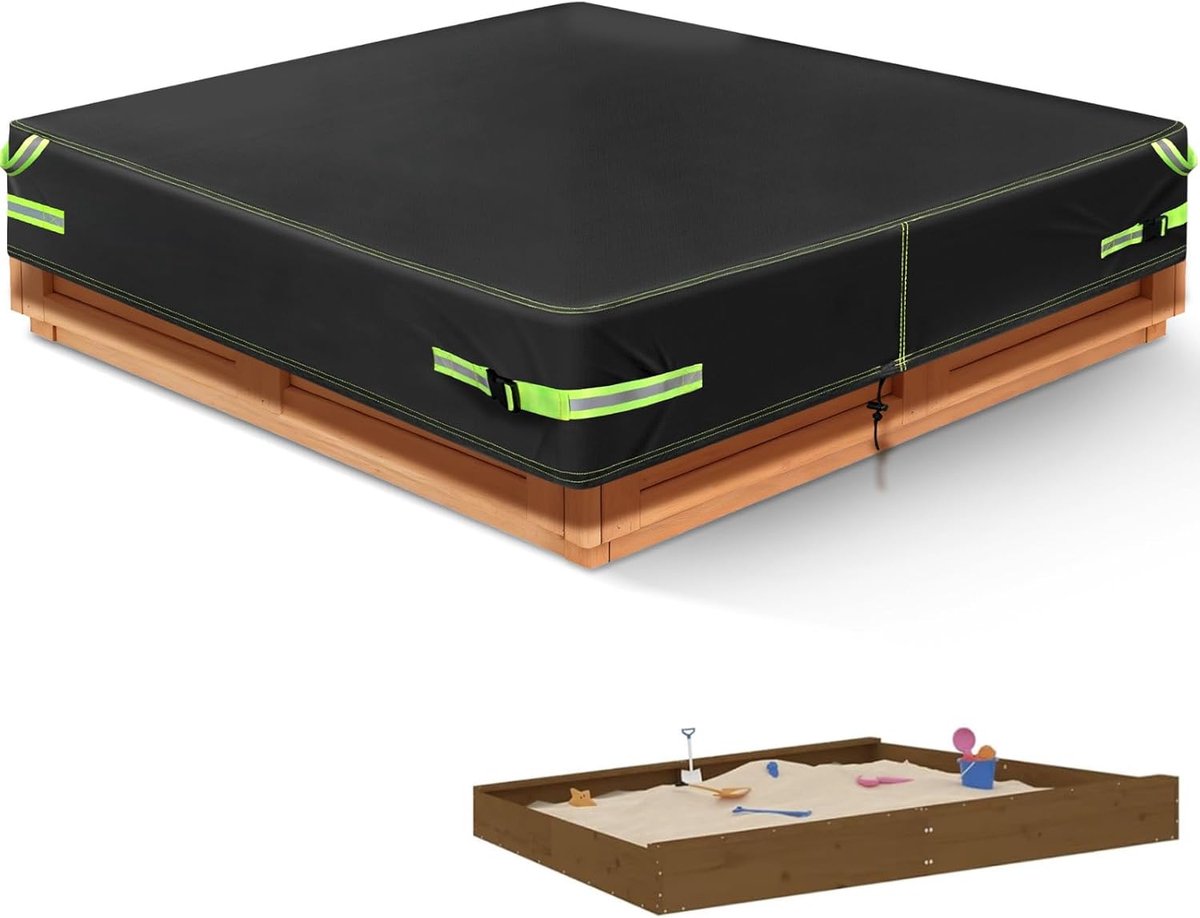 SnelShoppen - Sandpit Cover, Waterdichte Sandbak Deksel, Verbeterde Versie, Duurzaam Oxford Stof 420D, Scheurvast en UV-Bestendig, met Trekkoord en Va