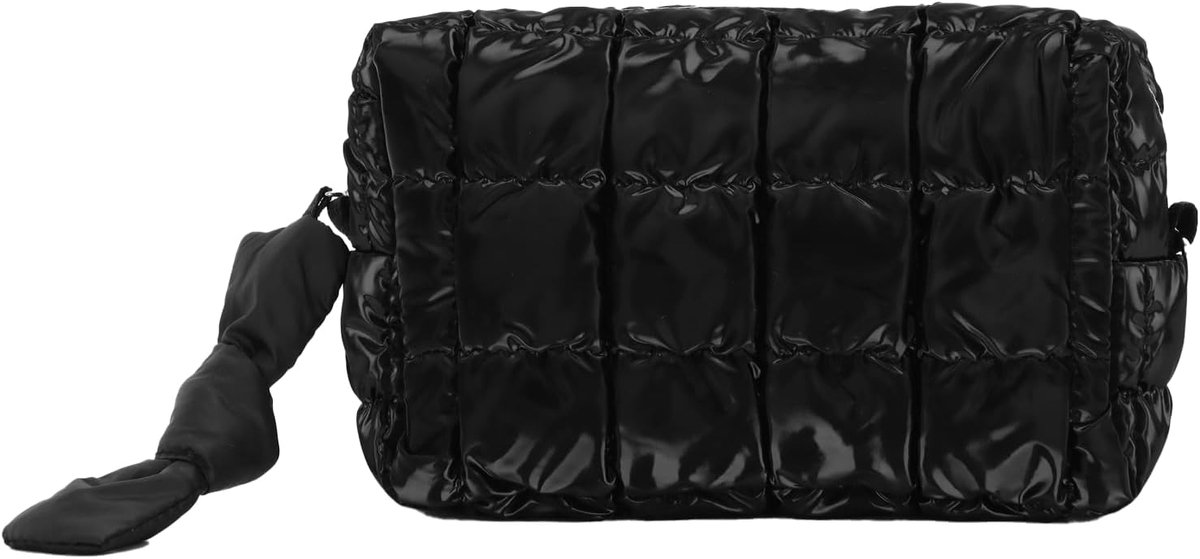 SnelShoppen - Padded Cosmetic Bag Toilettas Klein Make-up Tas Schattige Organizer Tas Zwart, 20x13x9 cm voor Reizen en Dagelijks Gebruik