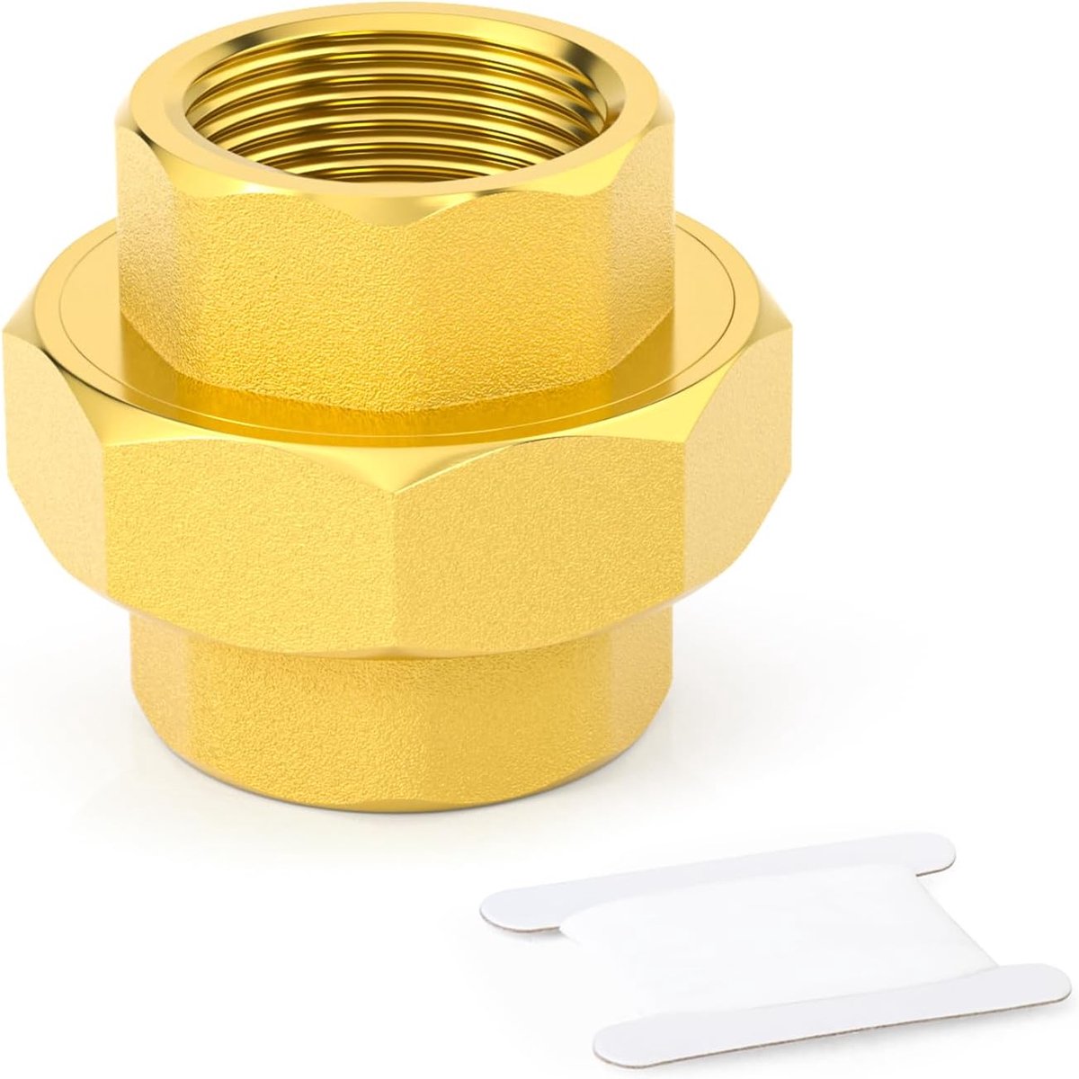 SnelShoppen - 1 stuk Messing Koppelstuk, 1-1/2" BSP Draadvrouwelijke Pijpverbinder Adapter voor Verbinden en Verlengen, Corrosiebestendig en Temperatu