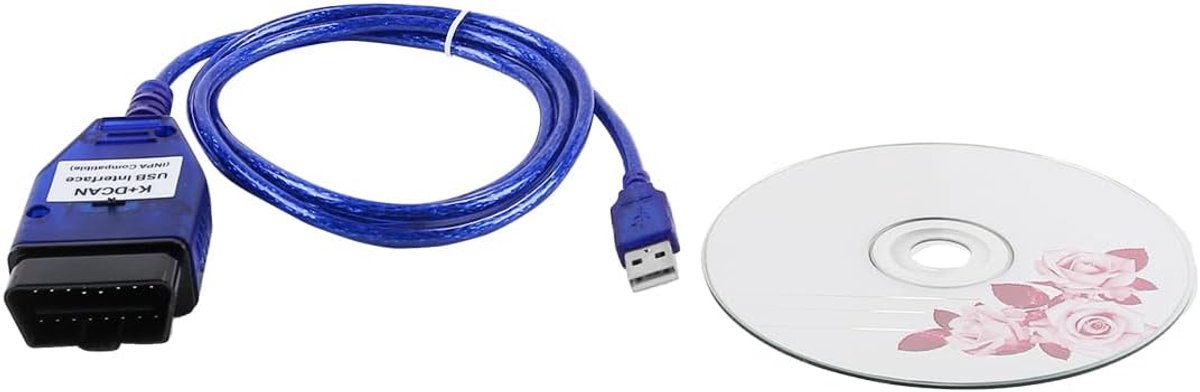 OBD2 kabel met schakelaar - K+Dcan USB-kabel - E-Serie chassis compatibel - eenvoudig foutlezen en resetten - ShopVlot