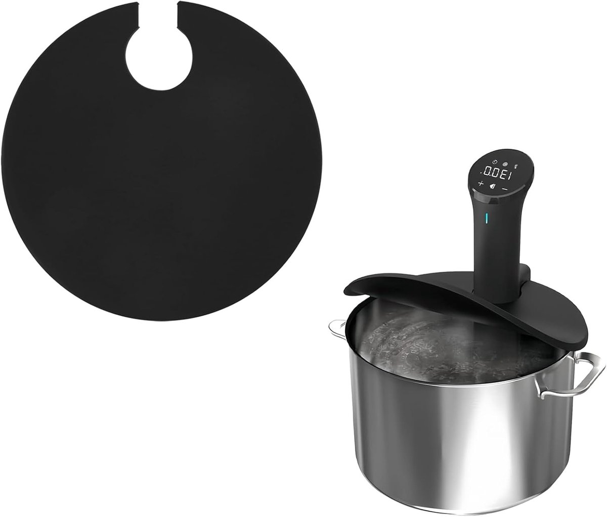 SnelShoppen - Vacuum silicone deksel voor sous vide, geschikt voor potten tot 26,7 cm, voorkomt verdamping, vermindert geluid, ideaal voor nauwkeurig