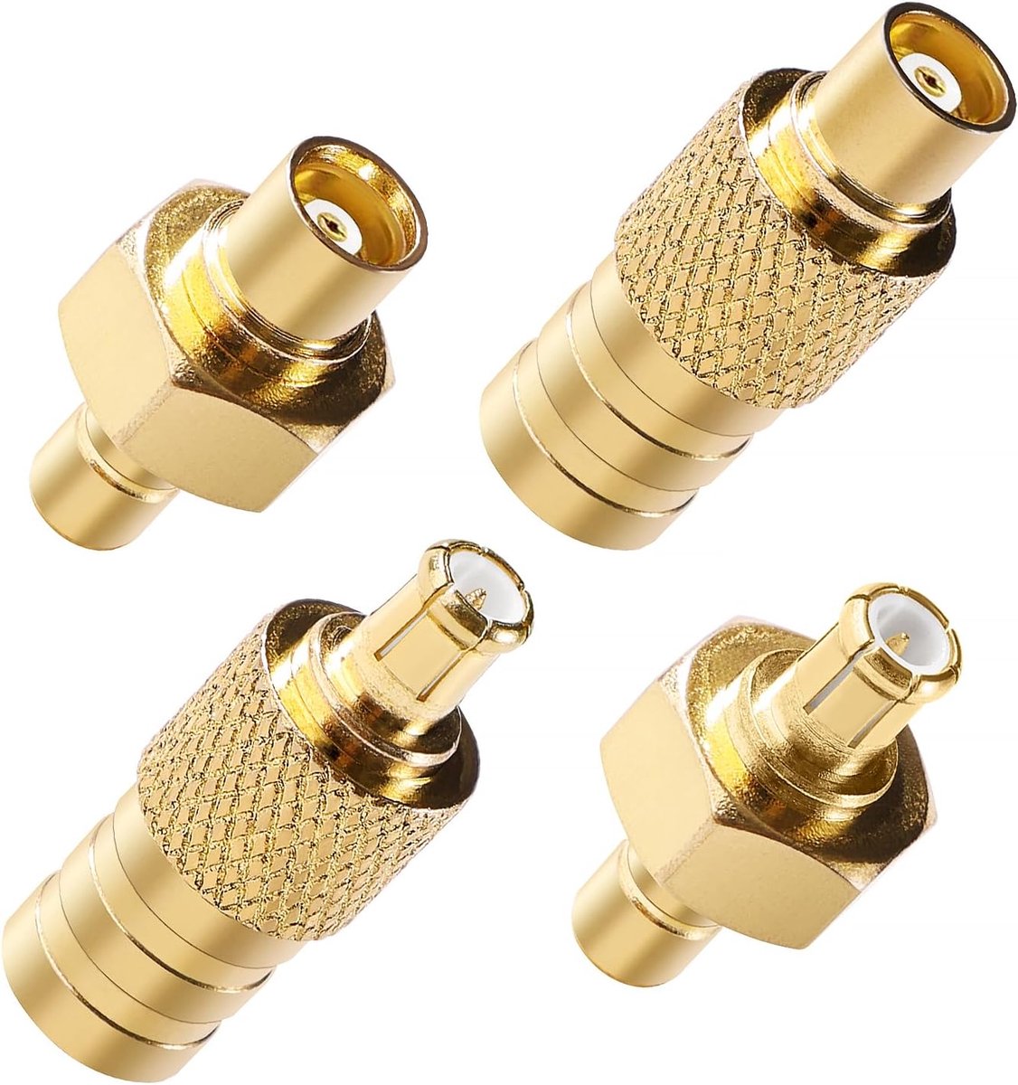 SnelShoppen - 4Pcs SMB naar MCX Adapter Set, DAB Antenne Adapter, MCX Mannelijk Vrouwelijk naar SMB Mannelijk Vrouwelijk Connector, Voor DAB+ Antenne,