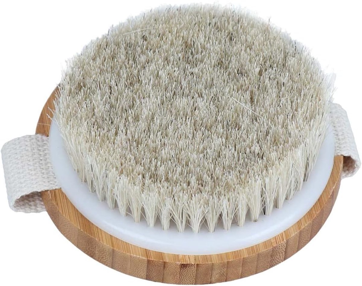 Rose Hair Brush, Dry Brush for Dry Skin, Body Brush with Medium Strong Bristles, Back Brush, Peeling Brush for Skin - ShopVlot