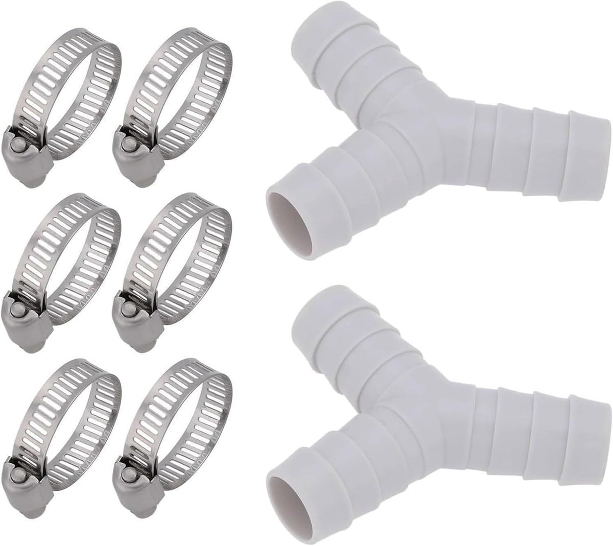 SnelShoppen - 2 sets Y-manifold slangklemmen Y-slangconnectoren afvoerslang Y-stuk connectoren Y-splitter voor afwasmachines en wasmachines (B)