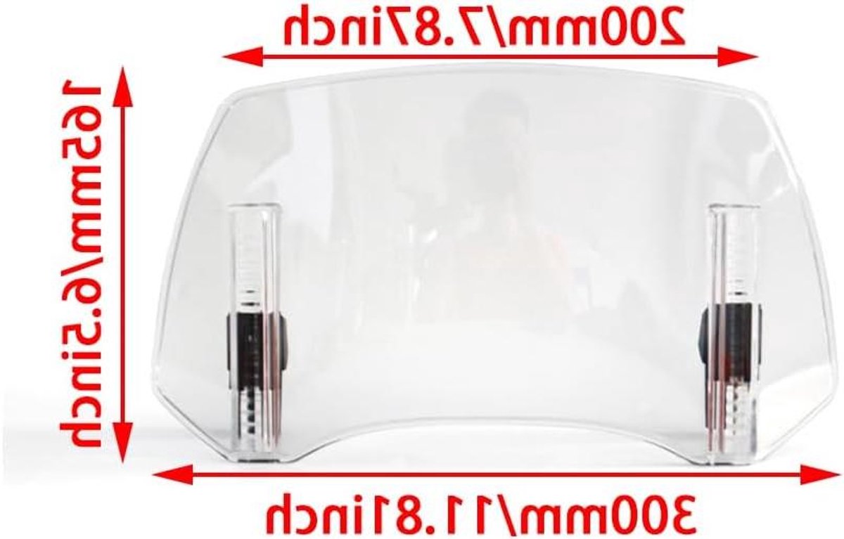 Motorfiets Windscherm - Winddeflector Spoiler - Verbeterde Rijstabiliteit - Verstelbare Clip-on - 1 Kilogram - Transparant