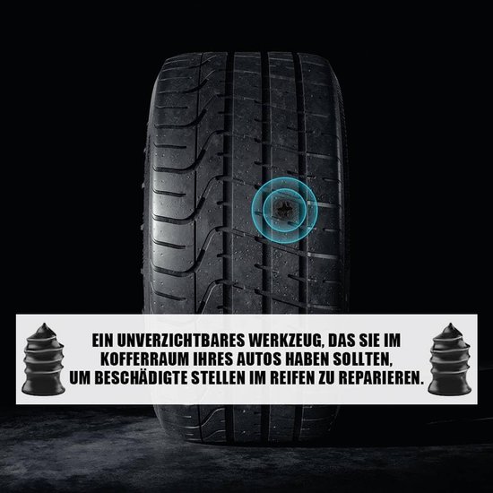 Vacuüm bandenreparatie - Reparatieset nagels - Noodreparatie onderweg - Twee maten pennen - 20 stuks - Zwart — afbeelding 2
