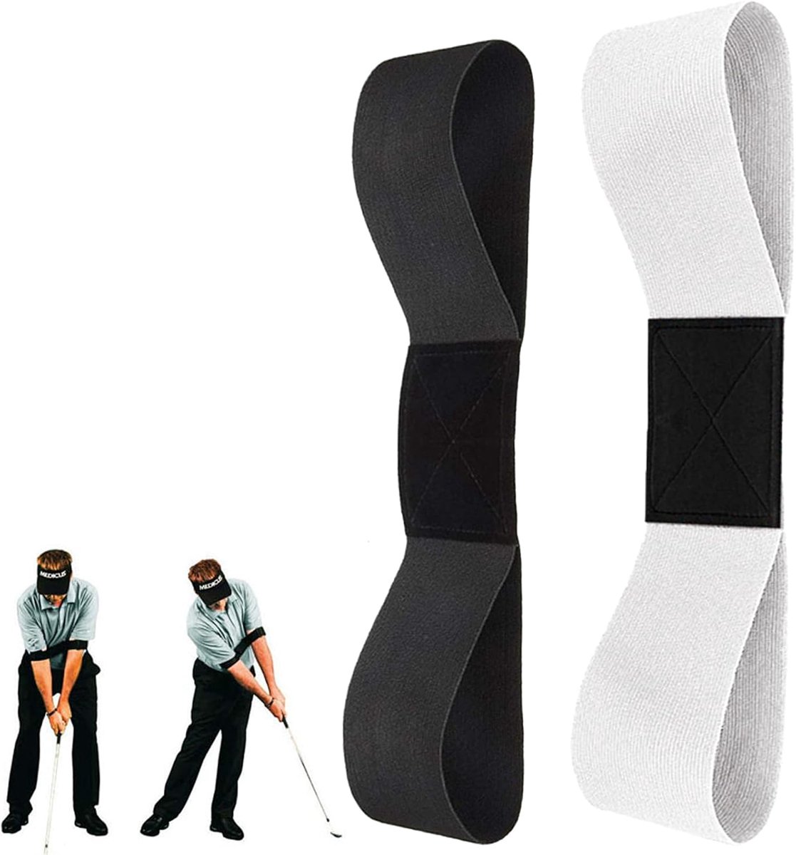 YNR 2 Pcs Golf Swing Training Aid Bracelet, Arm Tape Swing Trainer, Posture Correction Exercise Belt for Men Women - ShopVlot