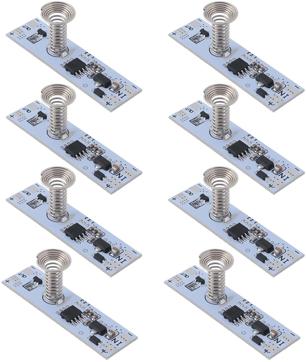 SnelShoppen - 8Pcs Touch LED Dimmer Module DC 5-24V Schakelmodule voor DIY Kledingkast Verlichting, Displaykast Verlichting, LED Strips, Lichtbanden