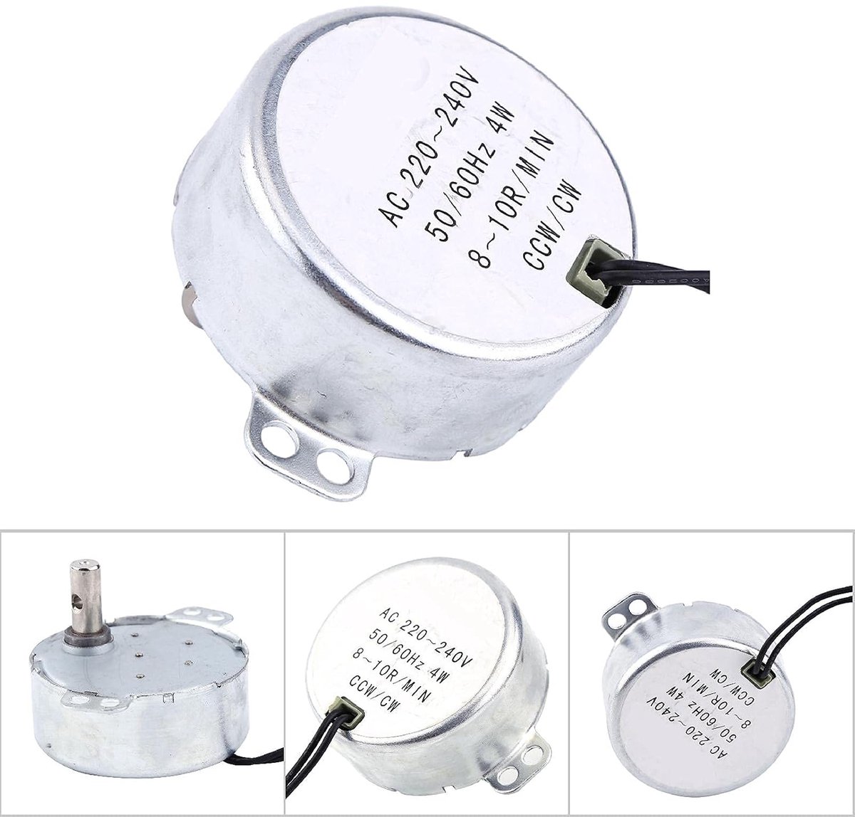 SnelShoppen - Rotabele Synchronmotor 220-240V AC 4W Synchronous Motor 50/60Hz CCW/CW Elektrische Motor 8-10RPM met Hoog Koppel en Laag Geluid