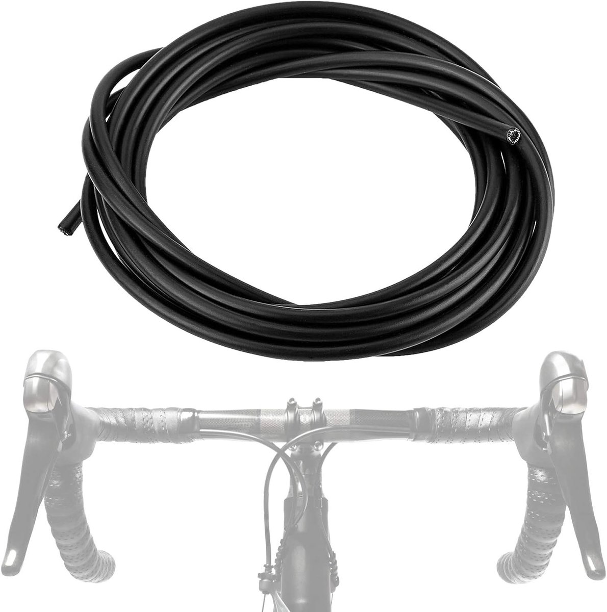 SnelShoppen - Fietsshiftkabel 4mm Universele Rem- en Versnellingskabel Vervanging voor Racefiets en Mountainbike (Zwart)