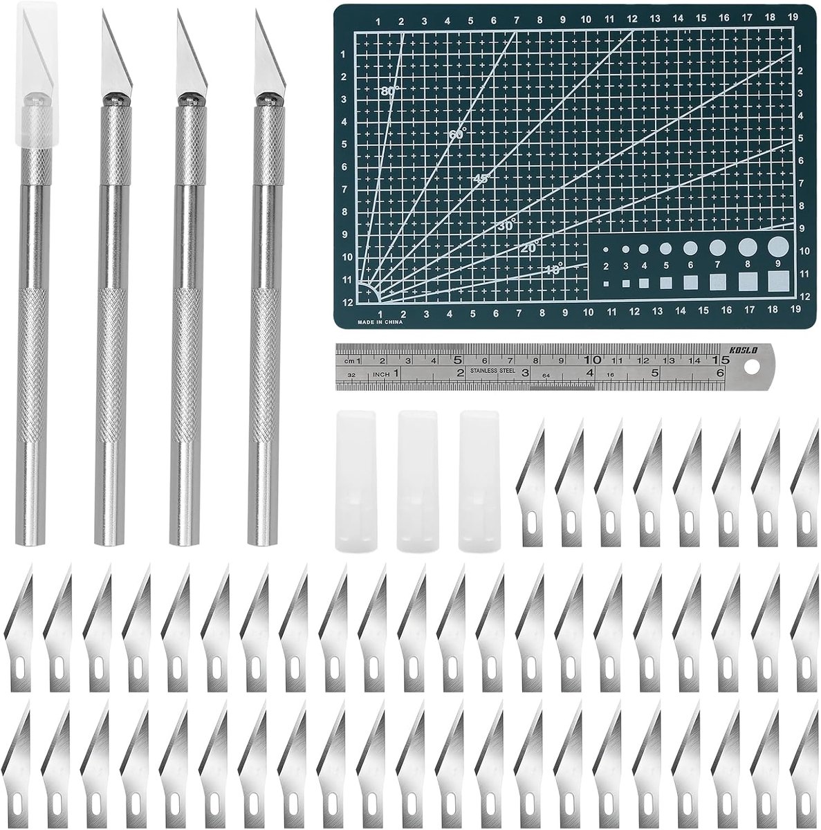 Scalpel Craft Set, 4 Pieces Scalpel with 50 Replacement Blades and Accessories - ShopVlot