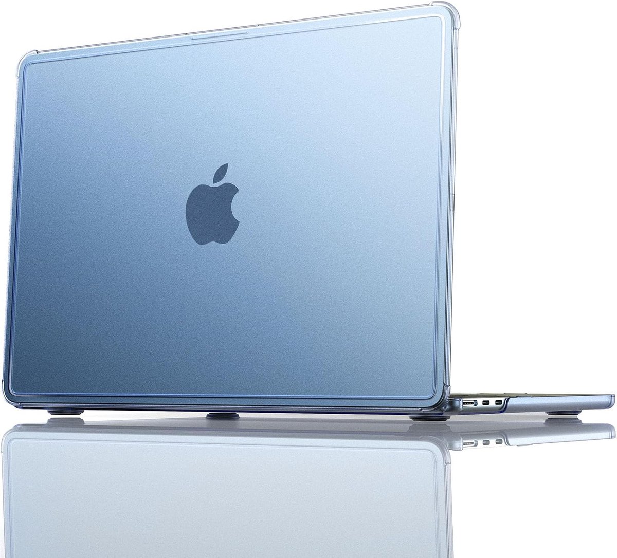 SnelShoppen - MacBook Air 13 inch Hoesje M5 M4 M3 M2, Edge Bescherming, Frost Sky Blauw Hard Shell, Geschikt voor 2026-2022 Mac Air 13.6" A3449 A3240