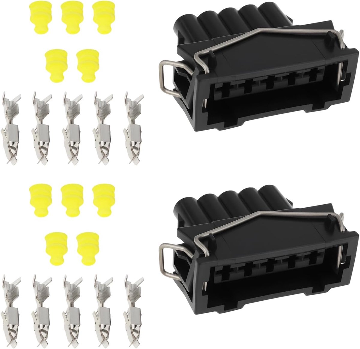SnelShoppen - 2 Stuks 5-Pins Auto Coil Pack Vrouwelijke Stekker Connector 375972755 met Terminals en Seals Geschikt voor Golf Mk3, Corrado en Eurovan