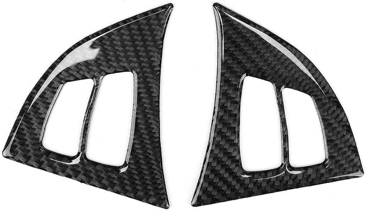 SnelShoppen - 2-delige Set Carbon Fiber Stuurwiel Frame Cover Trim Geschikt voor E70 X5 2008-2013 - Bescherming tegen Krassen en Stof - Stijlvol Desig