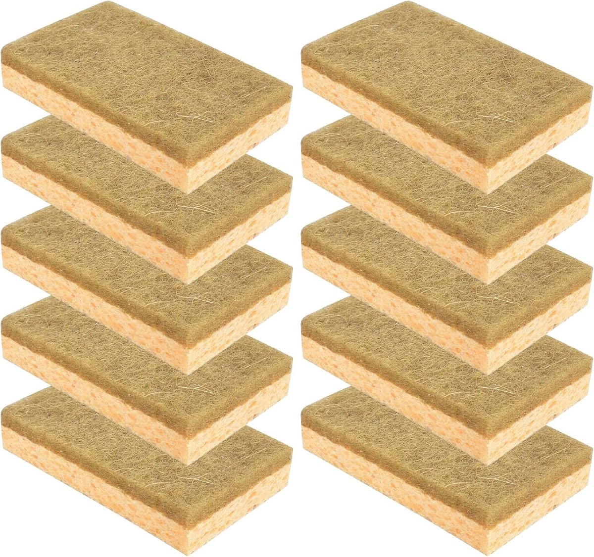 SnelShoppen - Biologisch Afbreekbare Keuken Spons 10 Stuks - Herbruikbare Natuurlijke Spons voor Huishouden, Keuken, Badkamer, Auto, Glazen Ramen - Pu