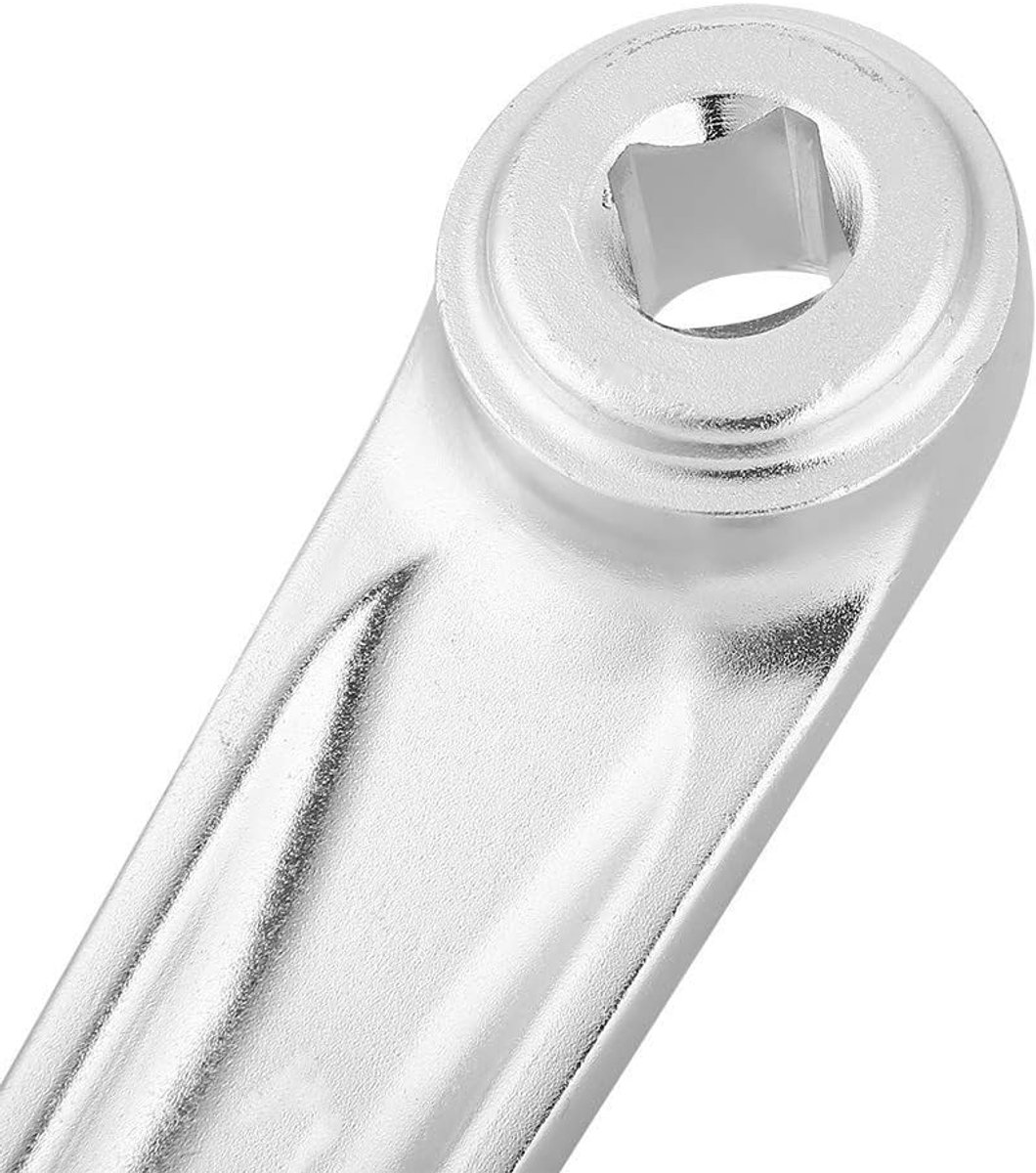 SnelShoppen - Fiets Crankarm Aluminium 170mm Links Enkel Ketting Crankarm Buiten Reisdelen (Zilver met Diamantgaten)