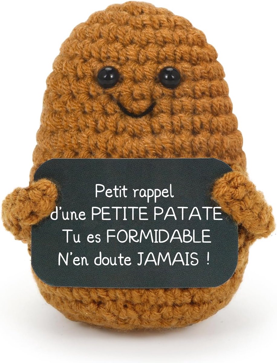 SnelShoppen - Aurasky Positieve Aardappel, Kleine Aardappelpoppen met Positieve Kaart, Grappige Cadeaus voor Mannen, Vrouwen, Stellen en Collega's
