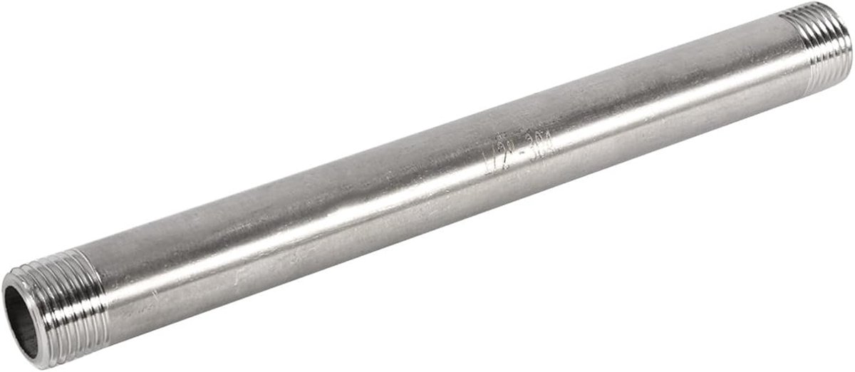 SnelShoppen - 1 x 200 mm RVS SS304 BSP Tuinslang Aansluiting 1/4 inch, 1/2 inch, 3/4 inch, 1 inch - Sterk en Duurzaam Koppeling voor Buitengebruik