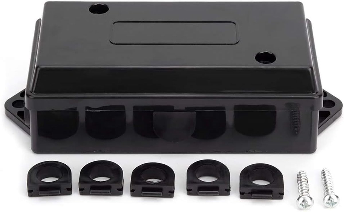 SnelShoppen - 7 Polige Aansluitdoos IP67, 7-Voudige Elektrische Aansluiting voor Caravan Trailers, Universele Bedrading Hub met Robuuste Kunststof Beh