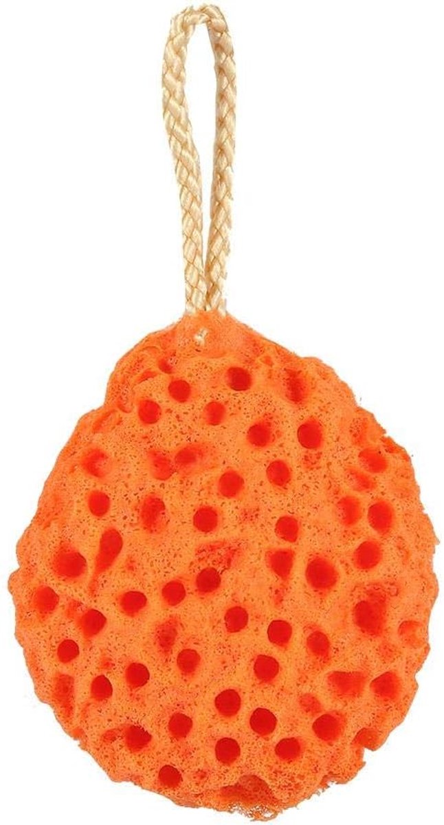 SnelShoppen - Douche spons, 3 kleuren, zachte en veilige beauty douche spons van hydrofiele polyurethaan, makkelijk te wassen en drogen, oranje
