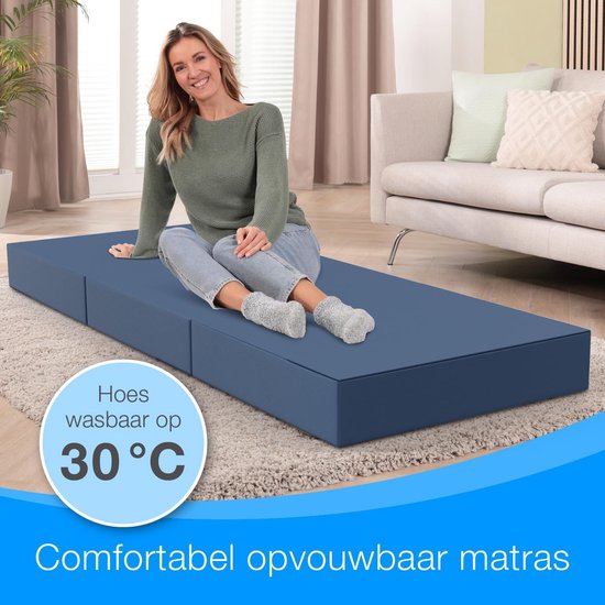 Opvouwbaar Matras - Vouwmatras Logeermatras - Extra Slaapplek Creëren - Extra Dik 15 cm Schuim - 75 x 195 cm — afbeelding 5