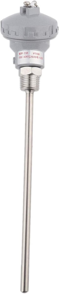 SnelShoppen - RTD PT100 1/2 Inch RVS Waterdichte Temperatuursensor met Isolatie Draad Thermokoppel Hoofd Aansluitdraad Terminal NPT (PH 200mm)