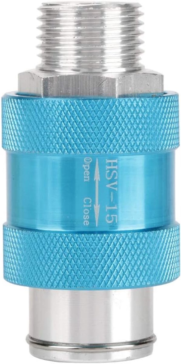 SnelShoppen - Handmatige Ventiel HSV-15 1/2 Inch Pneumatische Luchtstroom Regelklep Met Draadaccessoire Blauw - Hoogwaardige Aluminium Constructie, Du