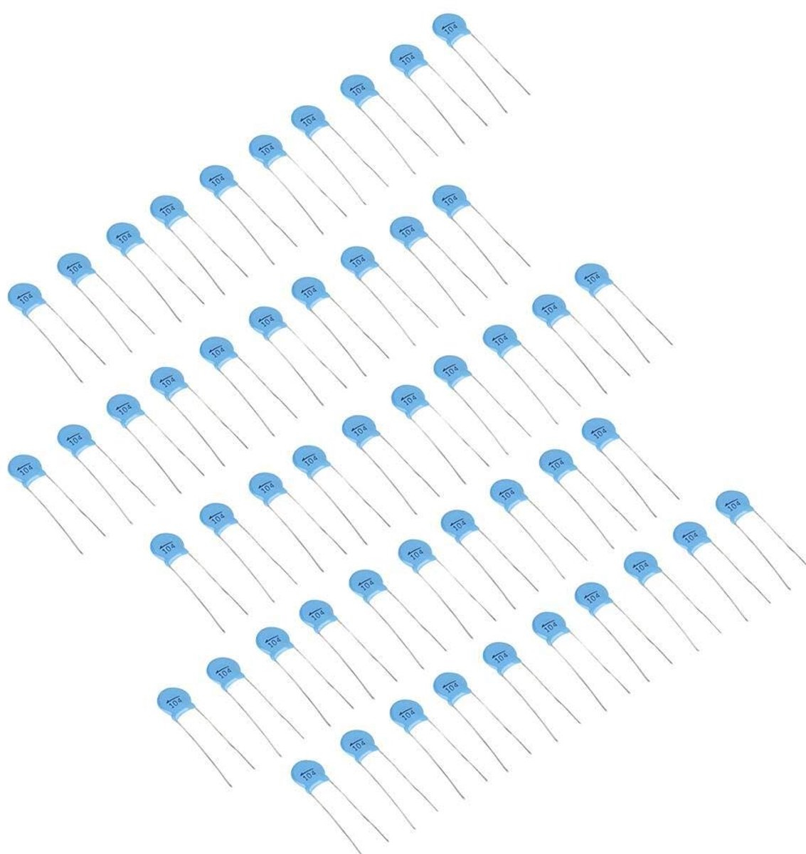 Broco Ceramic Capacitors, 50pcs 1000V 104M 0.1uF 100nF 1000V High Voltage Ceramic Disc Capacitors Set - ShopVlot