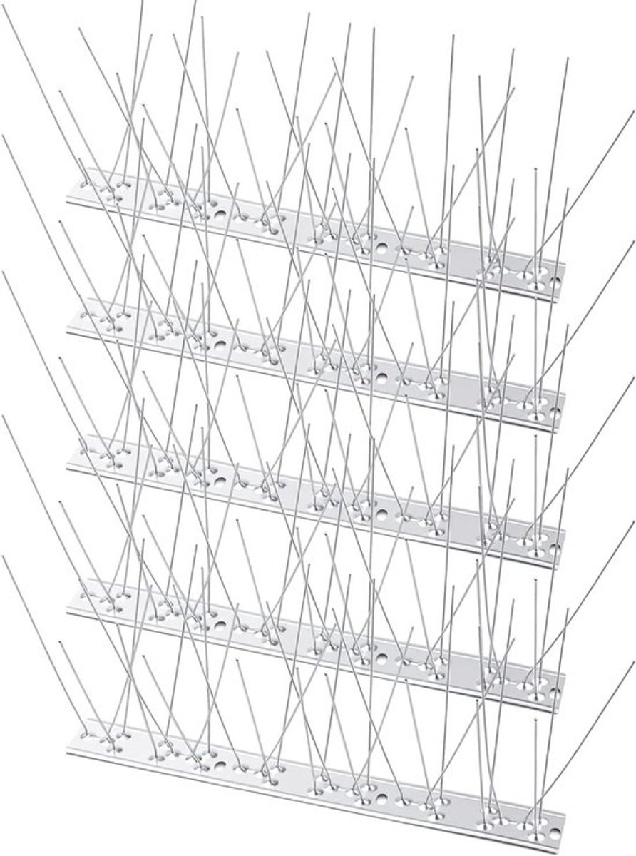 Effectieve Metalen Vogelspikes voor Duiven - RVS Dierenafschrikking, Anti-Dove Stekels om Vogels, Eekhoorns en Katten Te Verdrijven (25cm per Strip)