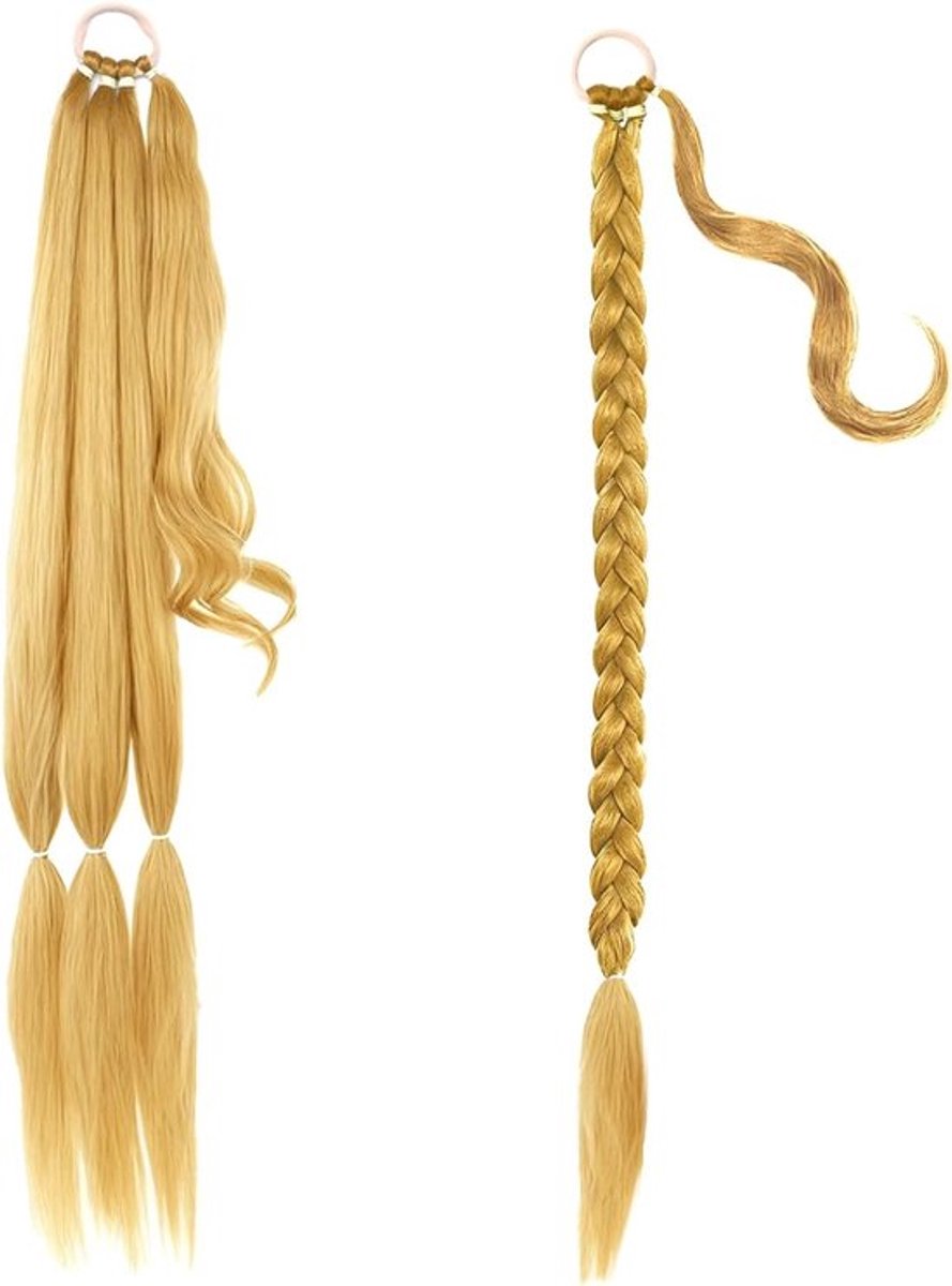 85 cm Vlechtstaart Haarstuk met Elastiek - Synthetische Vlecht voor Lange Ponytail en Vrouwen, Perfect voor Hairstyling en Feestjes