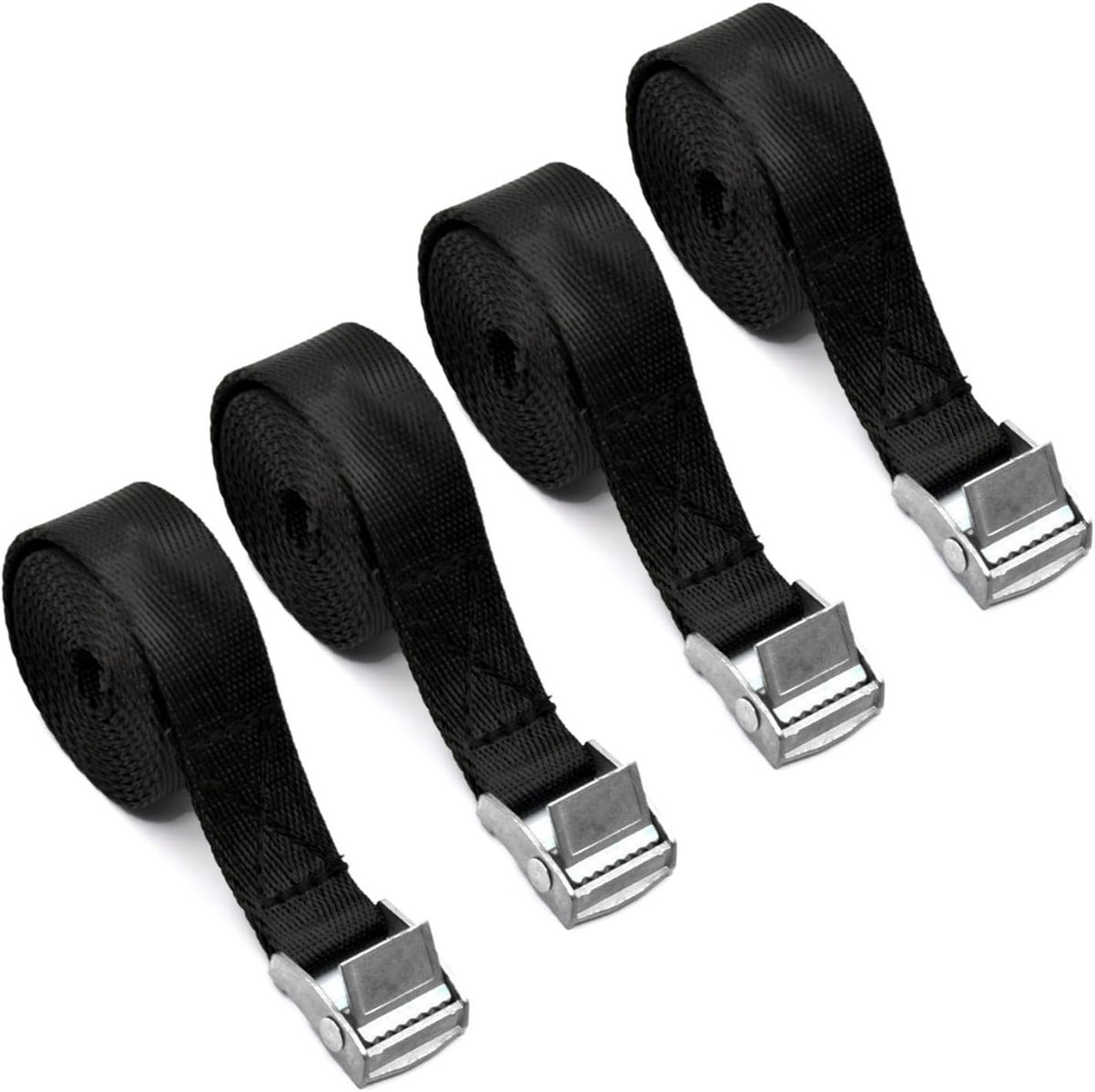 Spanbanden - Zwart - 100 cm x 2 cm - Verstelbare Bevestigingsriemen met Klemslot - Voor Fietsen en Motorfietsen