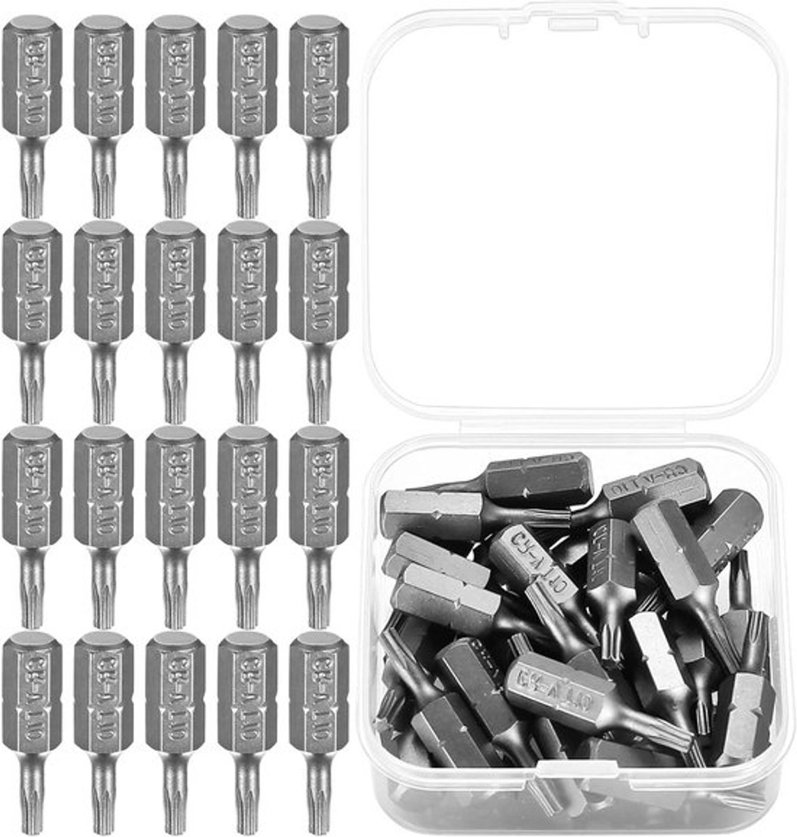 Complete Torx Bit Set met 30 Stuks, Schroevendraaier Bits Assortiment, 25 mm Lengte, Geschikt voor Diverse Klussen en Reparaties