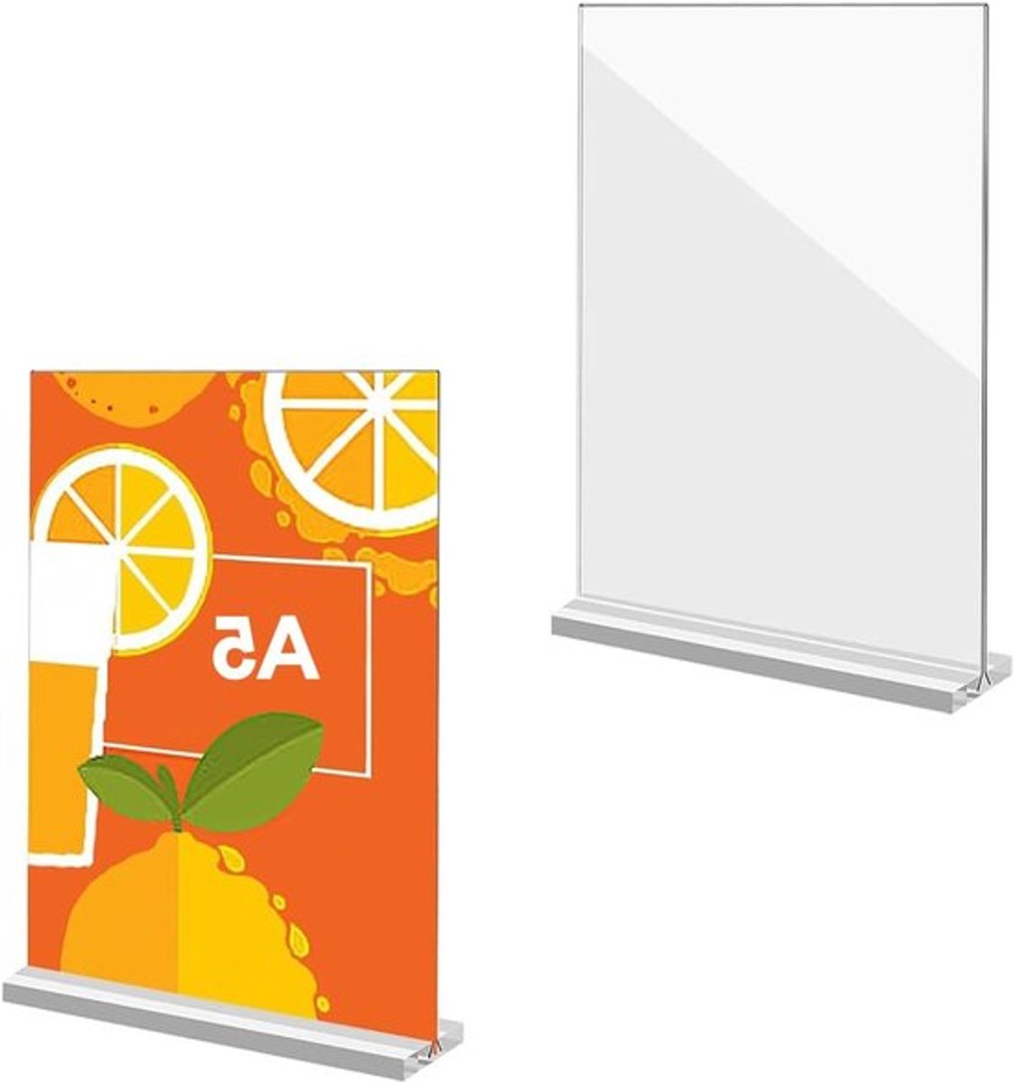 Acryl Signaalhouder voor Tafel, 2 Stuks Dubbelzijdige Transparante Displaystandaard voor Foto's, Ideaal voor Thuis, Kantoor en Winkels