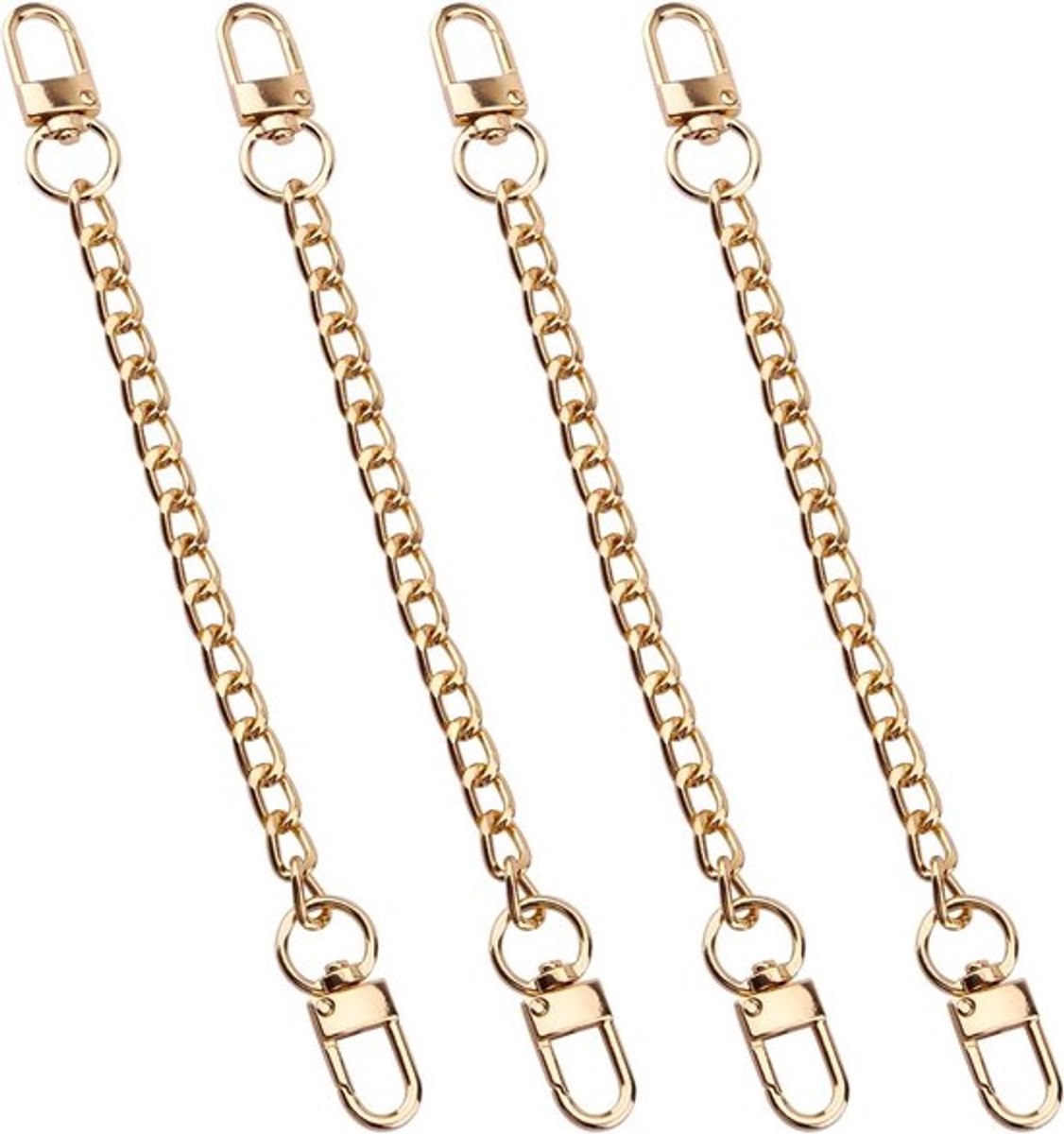 4-delige Korte Tas Ketting voor Handtasuitbreiding met Metalen Gesp - Goudkleurig, 7,68 Inch, Ideaal voor Mode en Accessoires