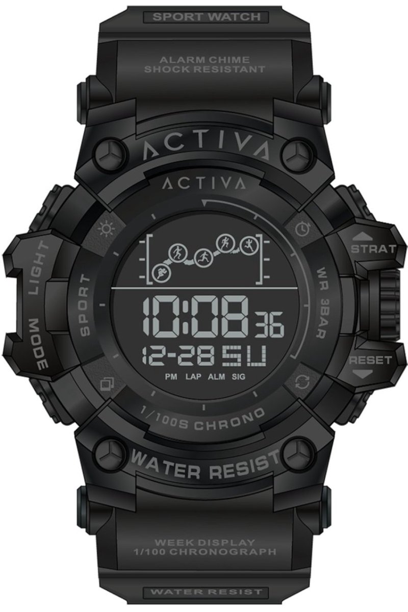 Activa Digital ACW8082-027 Heren Digitaal Horloge - 50 mm