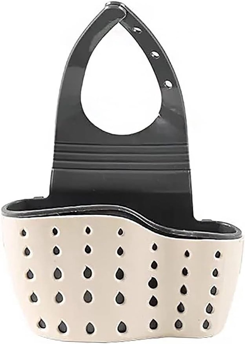 SnelShoppen - Sink Sponge Holder Keuken Organiser - Verstelbare Afvoer Mand Gadget voor Hangende Strainer - Beige - 100% PP Materiaal - Voor Schoonmaa