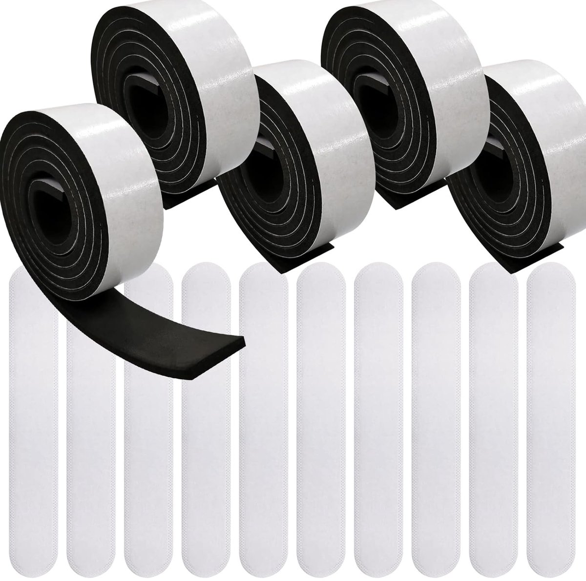SnelShoppen - 31.5inch Hoedmaat Tape Roll, 5 Rollen Zelfklevende Foam Filler voor Hoeden, Inclusief 10 Stuks Zweetpads voor Comfortabele Draagbaarheid