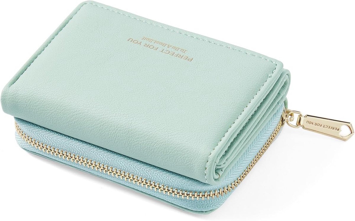 SnelShoppen - Dames portemonnee klein, elegante geldbeugel met grote capaciteit, compact dames geldzakje met 7 pasjeshouders, ruime muntcompartiment e