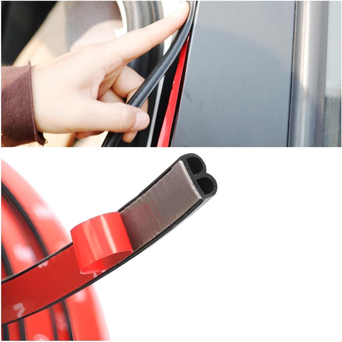 SnelShoppen - Rubber Sealing Strip voor Auto Deur - 16 m Zelfklevend Geluidsisolatie - B-vormige Rubberstrip - Duurzaam en Flexibel - Ideaal voor Gelu
