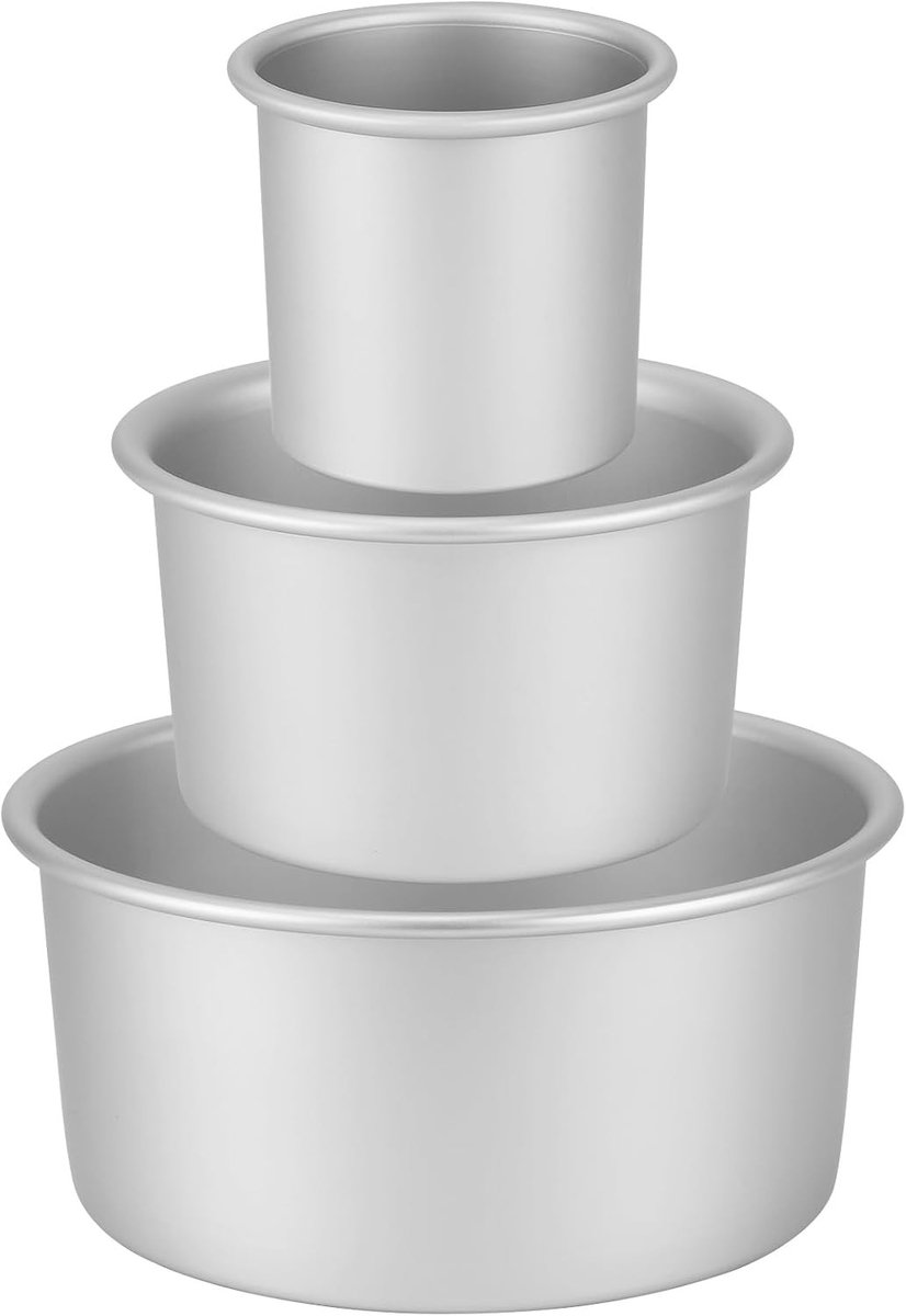 Ronde Bakvorm Extra Hoog - Zilver - Ø 10/15/20 cm - Professionele Geanodiseerde Aluminium Taartpan met Losse Bodem