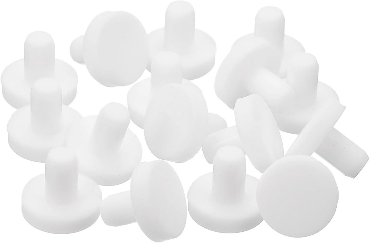 SnelShoppen - 16 Stuks Witte Rubber Stoppers 5mm Gatenstopper voor 4.5-4.8mm Gaten, Hoogwaardige Silicone Rubber, Temperatuurbestendig, Perfect voor K