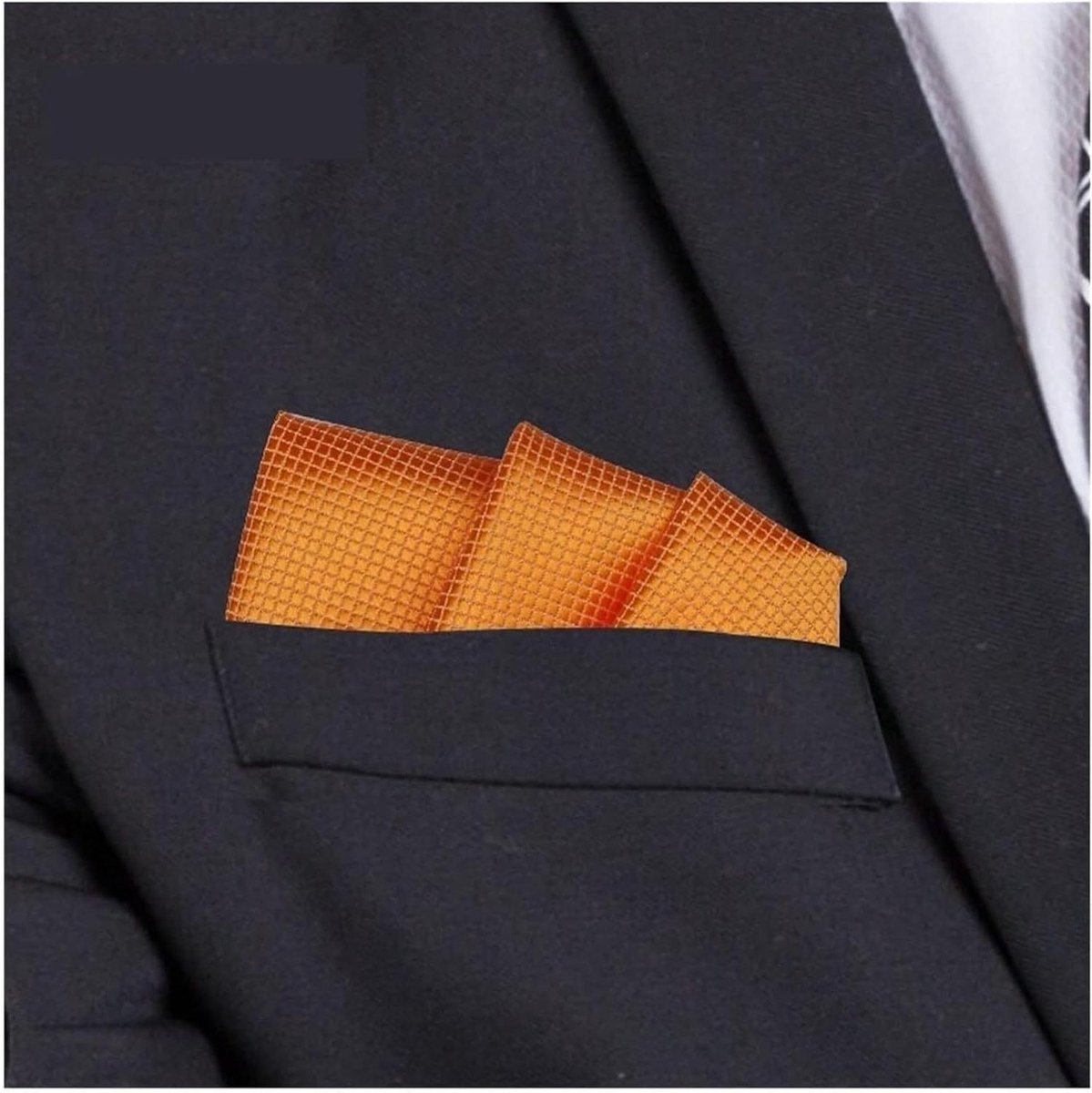 Herentasje Zakdoek - Borstdoekje Heren - Formele Gelegenheden - Slijtvast Materiaal - 22cm x 22cm - Oranje