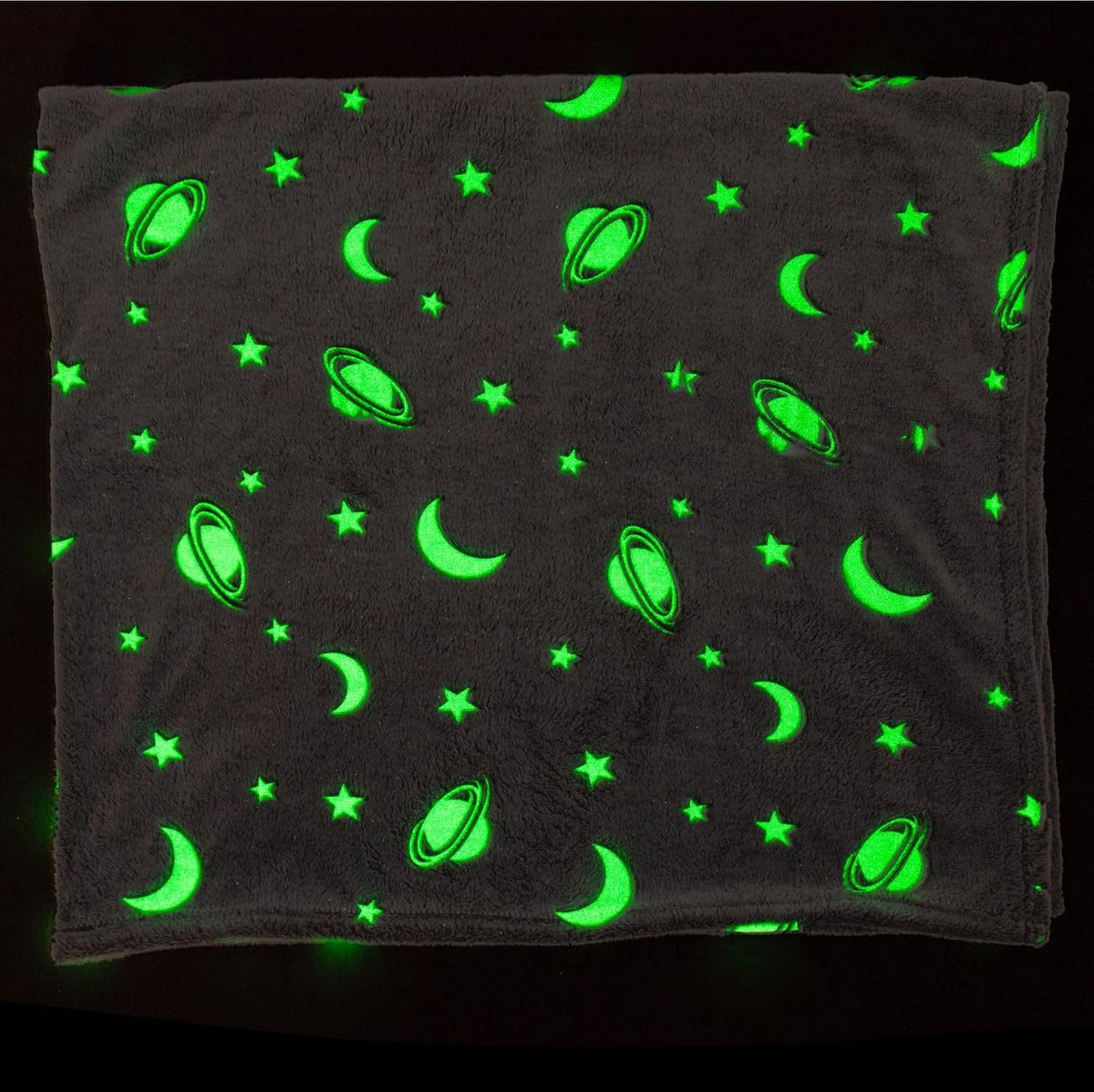 Vt products - Knuffeldeken - Glow-in-the-dark effect - Stijlvol en comfortabel - Grijs - Perfect voor knuffelen - 150 x 130 cm - Polyester