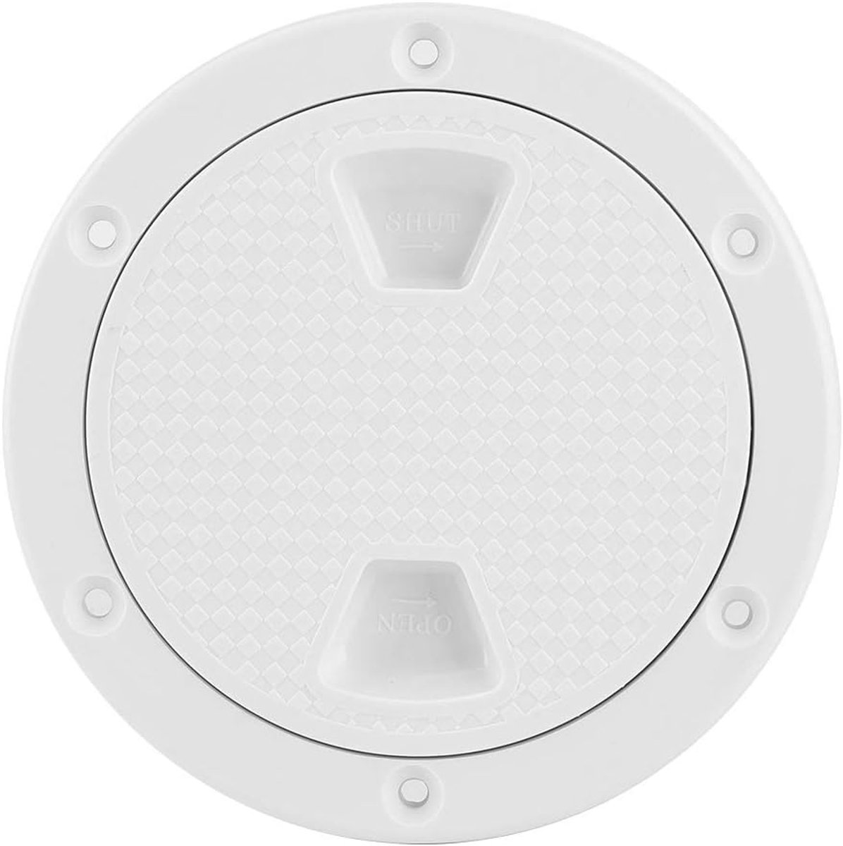 SnelShoppen - 4 Inch Ronde Dekplaat Wit ABS Anti-UV Corrosiebestendig Schroefbare Boot Inspectie Hatch Cover - Professioneel Ontwerp voor Bootaccessoi