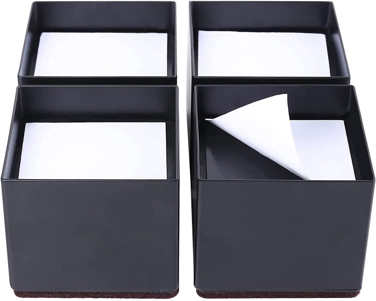 SnelShoppen - 2 Inch Vierkante Bedverhogers - Sterke Stalen Meubelverhogers voor Sofa, Bed, Tafel - Bescherm Hout en Tapijt - 9.2 x 7 x 5 cm - Verhoog