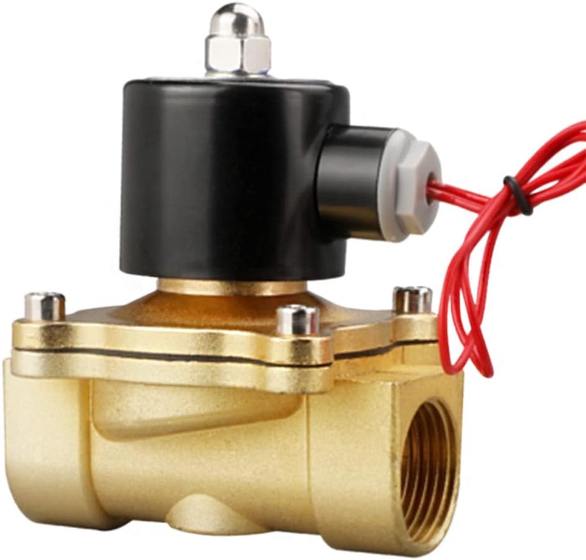 SnelShoppen - Messing Elektrische Solenoid Ventiel 3/4 inch 220V Luchtventiel Normaal Gesloten voor Water, Lucht, Gas, Brandstof, Olie