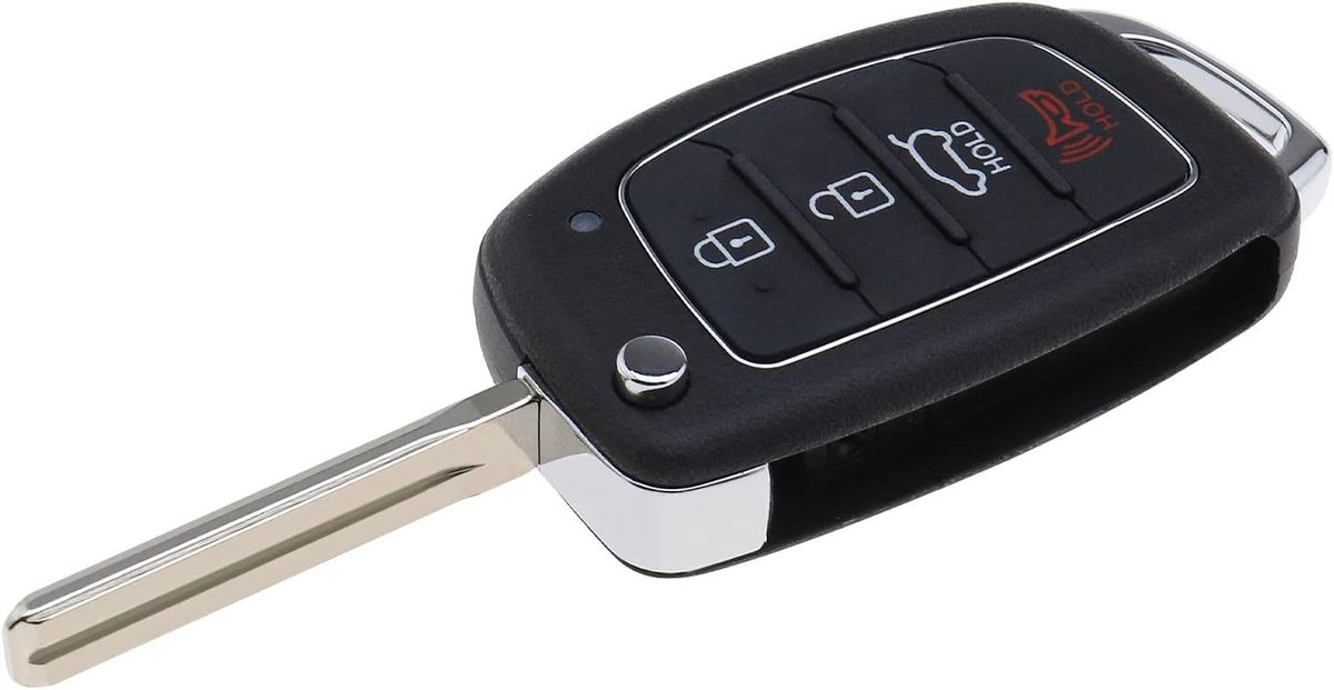 SnelShoppen - 4-knops opvouwbare autosleutel behuizing, afstandsbediening behuizing, geschikt voor Hyundai Solari ix35 i40 i45 Santa
