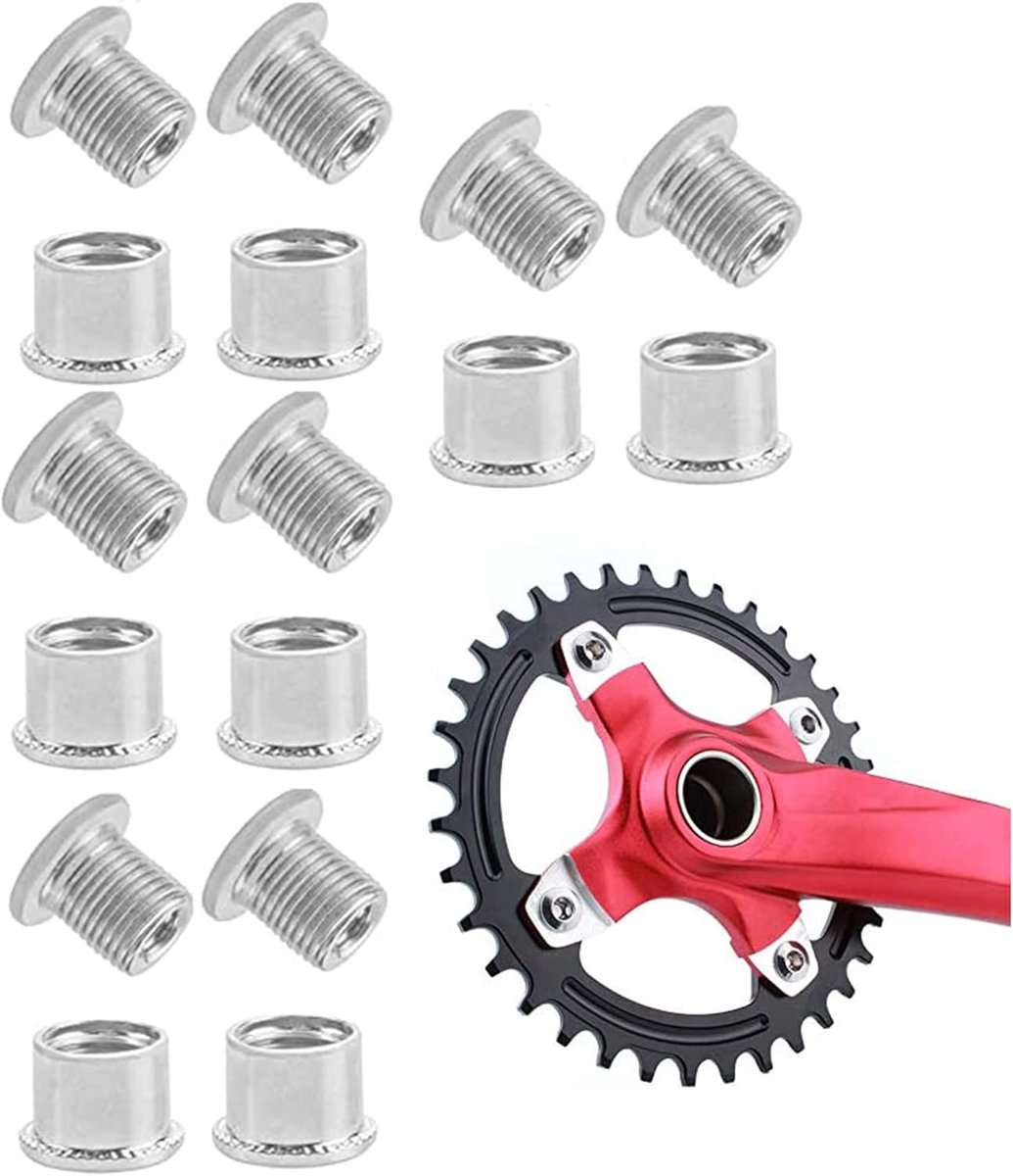8Pcs Chainring Bolts, Double Chainring Screw, Bicycle Crank, Bicycle Double Disc Nails, Stainless Steel Double - ShopVlot