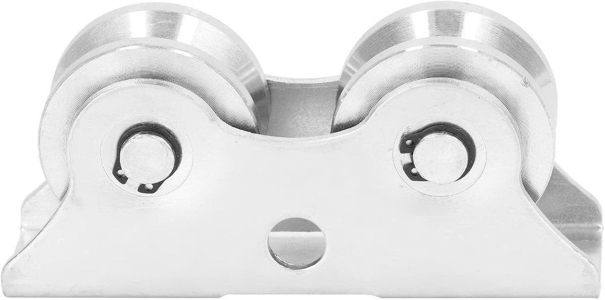 SnelShoppen - V-vormige Groefwiel 130 x 33 x 60 mm RVS Roller Poortwiel, 48 mm Diameter en 24 mm Breed, Voor Omgekeerde Spoor Roldeur